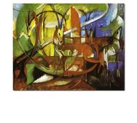 SSLDP LFHLI Poster estetico di Franz Marc, Dipinto su Tela e Stampe di Animali Colorati, per la Decorazione della casa, Soggiorno, 60x70 cm, Senza Cornice.