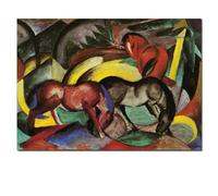 SSLDP LFHLI Poster estetico di Franz Marc, Dipinto su Tela e Stampe di Animali Colorati, per la Decorazione della casa, Soggiorno, 60x70 cm, Senza Cornice.