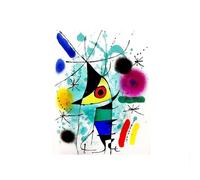 SSLDP LFHLI Poster Minimalista di Joan Miró, Linea Astratta, Arte murale, Dipinto su Tela e Stampe di Joan Miró, Decorazione Moderna per la casa e Il Soggiorno, 50x70 cm, Senza Cornice.