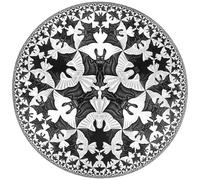 SSLDP LFHLI Poster Surrealismo di M.C Escher《Circle Limit IV》Illustrazione murale di M.C Escher Pittura e Stampe di Decorazione Nordica 60x60cmx1 Senza Cornice