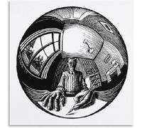 SSLDP LFHLI Poster vintage di MC Escher Autoritratto, dipinto e stampa su tela di MC Escher, per la decorazione della casa, soggiorno, 50x50 cm, senza cornice.