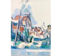 SSLDP LFHLI Poster Vintage di Paul Cezanne, Paesaggio architettonico, Arte murale, Dipinto su Tela e Stampe di Paul Cezanne per la Decorazione della casa, Immagine 40x60 cm Senza Cornice