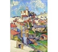 SSLDP LFHLI Poster Vintage di Paul Cezanne, Paesaggio architettonico, Arte murale, Dipinto su Tela e Stampe di Paul Cezanne per la Decorazione della casa, Immagine 40x60 cm Senza Cornice