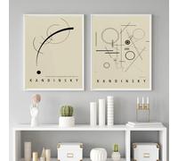 SSLDP LFHLI Wassily Kandinsky Poster Semplice Illustrazione Geometrica a Parete Wassily Kandinsky Pittura e Stampe Decorazione della Stanza 40x60cmx2 Senza Cornice