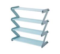 Yzki, scarpiera pieghevole a 4 ripiani, in tessuto non filato, salvaspazio, montaggio fai da te, a prova di umidità, pratica scarpiera da casa, Light Blue, Taglia libera