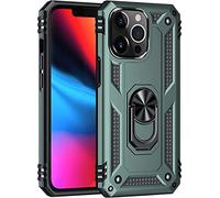 SSLQYLEE Custodia per iPhone 13/13 Mini/13 Pro/13 Pro Max, protezione militare per cellulare con supporto anello per auto, supporto con supporto, colore: verde, dimensioni: 13pro max 6,7