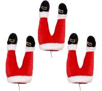 Sslvya 3 Gambe di Babbo Natale Appendere, Decorazioni Natalizie a Forma di Gambe Imbottite per Albero di Natale, Caminetto E Ghirlande.
