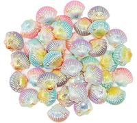 Ssmmam 20 ciondoli in resina a forma di conchiglia, cabochon glitterati con retro piatto per decorazione, scrapbooking