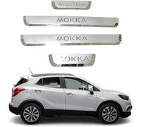 SsMmtin 4 Pezzi Battitacco in Acciaio Inox per Opel Vauxhall Mokka X 2012-2016 2017 2018 2019 2020, Auto Battitacco Protezione Plates Anti Graffio Scuff Accessori