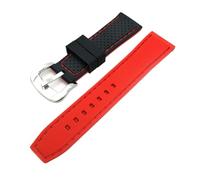SSNAWBA 20mm 22mm 24mm Rosso Arancione Blu Universale Morbido cinturino in silicone Gomma impermeabile Sport Blet Bracciale Fascia Accessori cinturino(Red,22mm)