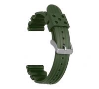 SSNAWBA 20mm 22mm Cinturino in caucciù Waffle Cintura Fibbia in acciaio inossidabile Uomo Sport Impermeabile TPU Sostituisci cinturino compatibile con Seiko Compatibile con Citizen Blu(Green silver,20
