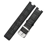 SSNAWBA Cinturini for orologi compatibili con CK K1S21120/K1S21102 in pelle resistente e morbida for cinturino for orologio Calvin Klein da 20 mm(A-Black Silver)