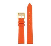 SSNAWBA Cinturino compatibile con Hermes H in vera pelle, cinturino for orologio serie HOUR, quadrante quadrato, cinturino sottile in pelle bovina arancione, 14 mm, 16 mm, 18 mm(Orange gold,18mm)