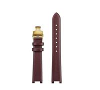 SSNAWBA Cinturino for orologio da donna concavo compatibile con VERSUS VERSACE VSP490118/VSPCD2217 Cinturino in pelle di vacchetta da 16 mm con tacca e fibbia a farfalla da 10 mm(Brown-gold)