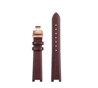 SSNAWBA Cinturino for orologio da donna concavo compatibile con VERSUS VERSACE VSP490118/VSPCD2217 Cinturino in pelle di vacchetta da 16 mm con tacca e fibbia a farfalla da 10 mm(Brown-rosegold)