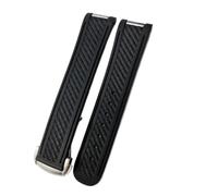 SSNAWBA Cinturino for orologio in gomma e silicone compatibile con Omega Seamaster 300 AT150 Aqua Terra Ultra Light 8900 con fibbia in acciaio, 20 mm(Noir,20mm NO Buckle)