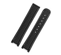 SSNAWBA Cinturino for orologio in gomma e silicone compatibile con Omega Seamaster 300 AT150 Aqua Terra Ultra Light 8900 con fibbia in acciaio, 20 mm(Black White -NK)