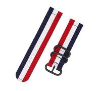 SSNAWBA Cinturino for orologio in nylon a righe cinturino con fibbia ad anello nero 18mm 20mm 22mm 24mm uomo donna sostituisce cinturino compatibile con Samsung S3 compatibile con Huawei GT(Red white
