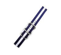 SSNAWBA Cinturino for orologio in nylon a righe cinturino con fibbia ad anello nero 18mm 20mm 22mm 24mm uomo donna sostituisce cinturino compatibile con Samsung S3 compatibile con Huawei GT(Blue white