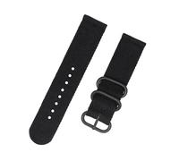 SSNAWBA Cinturino for orologio in nylon a righe cinturino con fibbia ad anello nero 18mm 20mm 22mm 24mm uomo donna sostituisce cinturino compatibile con Samsung S3 compatibile con Huawei GT(Noir,24mm)