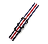 SSNAWBA Cinturino for orologio in nylon a righe cinturino con fibbia ad anello nero 18mm 20mm 22mm 24mm uomo donna sostituisce cinturino compatibile con Samsung S3 compatibile con Huawei GT(Blue white