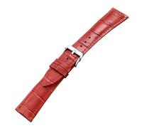SSNAWBA Cinturino for orologio in pelle 12/13/14/15/16/17/18/19/20/21/22/23/24mm Uomo Donna Universale Morbida pelle bovina Sostituisci la cintura braccialetto(Red,20mm)