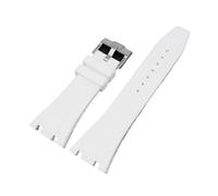 SSNAWBA Cinturino in caucciù 26mm compatibile con Audemars Piguet Royal Oak 15400 15703 fibbia a farfalla Camo cinturino di ricambio da uomo compatibile con AP(White)