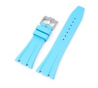 SSNAWBA Cinturino in caucciù 26mm compatibile con Audemars Piguet Royal Oak 15400 15703 fibbia a farfalla Camo cinturino di ricambio da uomo compatibile con AP(Light Blue)