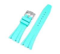 SSNAWBA Cinturino in caucciù 26mm compatibile con Audemars Piguet Royal Oak 15400 15703 fibbia a farfalla Camo cinturino di ricambio da uomo compatibile con AP(Lake blue blue)