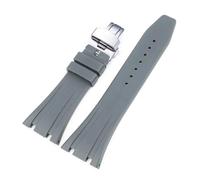 SSNAWBA Cinturino in caucciù 26mm compatibile con Audemars Piguet Royal Oak 15400 15703 fibbia a farfalla Camo cinturino di ricambio da uomo compatibile con AP(Grey butterfly)