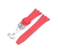 SSNAWBA Cinturino in caucciù 26mm compatibile con Audemars Piguet Royal Oak 15400 15703 fibbia a farfalla Camo cinturino di ricambio da uomo compatibile con AP(Red butterfly buckle)