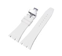 SSNAWBA Cinturino in caucciù 26mm compatibile con Audemars Piguet Royal Oak 15400 15703 fibbia a farfalla Camo cinturino di ricambio da uomo compatibile con AP(White butterfly)