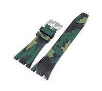 SSNAWBA Cinturino in caucciù 26mm compatibile con Audemars Piguet Royal Oak 15400 15703 fibbia a farfalla Camo cinturino di ricambio da uomo compatibile con AP(1)