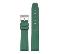 SSNAWBA Cinturino in caucciù con estremità curva compatibile con Omega X Swatch MoonSwatch fibbia in acciaio inossidabile uomo donna sportivo cinturino in TPU impermeabile 20 mm(Green silver)