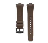 SSNAWBA Cinturino in caucciù fluoro compatibile con Citizen NJ0150 NJ0151 0155 fibbia in acciaio inossidabile a sgancio rapido cinturino sportivo impermeabile FKM da 9 mm(Brown black)