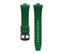 SSNAWBA Cinturino in caucciù fluoro compatibile con Citizen NJ0150 NJ0151 0155 fibbia in acciaio inossidabile a sgancio rapido cinturino sportivo impermeabile FKM da 9 mm(Green black)