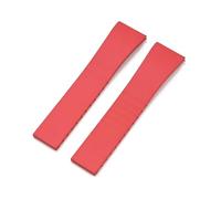 SSNAWBA Cinturino in caucciù fluorurato cinturino FKM 18/19/20/21/22mm cinturino universale regolabile con fibbia pieghevole a sgancio rapido for uomo donna(Red No buckle,21mm)