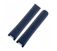 SSNAWBA Cinturino in gomma e silicone compatibile con Omega Seamaster 300 AT150 Aqua Terra Ultra Light 8900 con fibbia in acciaio(Blue White-Nk)