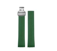 SSNAWBA Cinturino in gomma PP da 21 mm compatibile con gli accessori for cinturini for orologi Patek Philippe Grenade AQUANAUT serie 5167A/5168G(Green-silver)