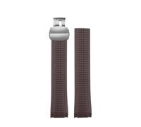 SSNAWBA Cinturino in gomma PP da 21 mm compatibile con gli accessori for cinturini for orologi Patek Philippe Grenade AQUANAUT serie 5167A/5168G(Brown-silver)
