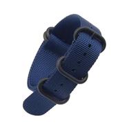 SSNAWBA Cinturino in nylon resistente 18mm 20mm 22mm 24mm Cinturino in acciaio inossidabile con fibbia ad anello in tela da uomo cinturino di ricambio compatibile con 007(Blue black,18mm)