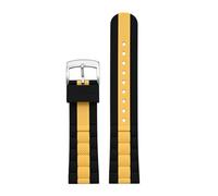 SSNAWBA Cinturino in silicone ad alta resistenza compatibile con Swatch X Blancpain Fifty Fathoms 22mm Uomo Donna Diving Sport Cinturino in gomma impermeabile(Black Yellow)