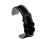 SSNAWBA Cinturino in silicone compatibile con Swatch IRONY YIS401G YVS401G/441G/YAS112G Cinturino in gomma Interfaccia concava convessa Accessori for orologi(Black Grey-Black,21mm)