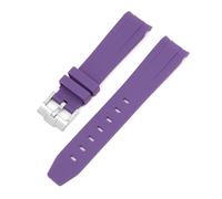SSNAWBA Cinturino in silicone con estremità curva 20/21/22mm compatibile con Rolex Omega fibbia in acciaio inossidabile uomo donna gomma di qualità sostituisci cinturino da polso(Red)