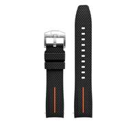 SSNAWBA Cinturino in silicone liquido compatibile con Omega X Swatch MoonSwatch 20 mm con estremità curva a sgancio rapido uomo donna sostituisce il cinturino compatibile con Seamaster 300(Black orang