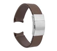SSNAWBA Cinturino sportivo in gomma con estremità curva, fibbia in acciaio inossidabile, cinturino impermeabile da uomo, cinturino for orologio, 21 mm, compatibile con Longines Conquest(Brown)