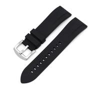 SSNAWBA Cinturino sportivo in silicone 20mm 22mm 24mm Fibbia in acciaio inossidabile A sgancio rapido Impermeabile Uomo Donna Gomma Sostituisci cinturino da polso(Black silver,20mm)