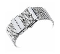 SSNAWBA Cinturino universale in acciaio inossidabile con cinturino milanese 18mm 20mm 22mm 24mm Uomo Donna Bracciale con cinturino di ricambio in metallo oro rosa(Silver,24mm)