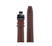 SSNAWBA Cinturino universale retrò in pelle di vacchetta compatibile con Citizen FF Series Pilot CA4500-16X/12E CA4505-80L CA4558 CA4559 cinturino da 22 mm(Dark Brown-Black B)