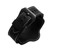 SSNAWBA Cinturino Vintage In Vera Pelle Ispessita For Orologio Da Uomo Compatibile Con Panerai Da 20 Mm, 22 Mm, 24 Mm E 26 Mm, Marrone E Nero Con Finitura Opaca(Black-Black Buckle,24mm)